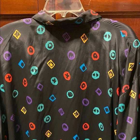 Venezia Black rainbow Casual Button Down Shirt - Picture 7 of 8